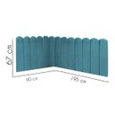 Ver imagem 3 de Cabeceira Painel Cama Solteiro Box Nuvem Suede Sandy 90 cm:Azul Turquesa