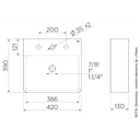 Ver imagem 2 de Cuba de Apoio Retangular Luxo com Mesa 420x390x130mm White - Docol Docol Louças