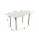 Ver imagem 5 de Conjunto: Mesa Sala Jantar Elba Tampo Madeirado C/ Vidro 160cm e 6 Cadeiras Florença Niquel/off