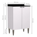 Ver imagem 2 de Balcão para Cozinha Carol 2 Portas Branco Ideal para Organização Batrol Largura 59,3 cm