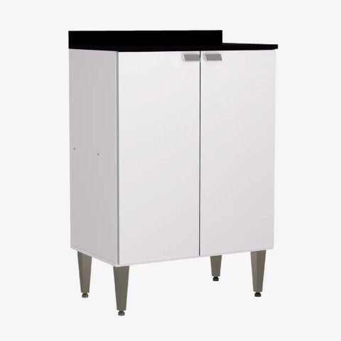 Balcão para Cozinha Carol 2 Portas Branco Ideal para Organização Batrol Largura 59,3 cm