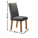 Ver imagem 2 de Conjunto de Jantar Carolina 6 Lugares Tampo MDF com Vidro Cadeiras Lira Grafite Off White 180cm