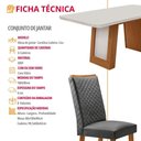 Ver imagem 3 de Conjunto de Jantar Carolina 6 Lugares Tampo MDF com Vidro Cadeiras Lira Grafite Off White 180cm
