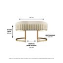 Ver imagem 4 de Recamier Puff Glow Veludo Bege 75 Cm - Zahav Estofados