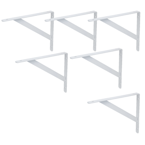 Mão Francesa Pesado L 40cm em Aço Kit 6un Branca