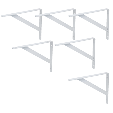 Mão Francesa Pesado L 40cm em Aço Kit 6un Branca