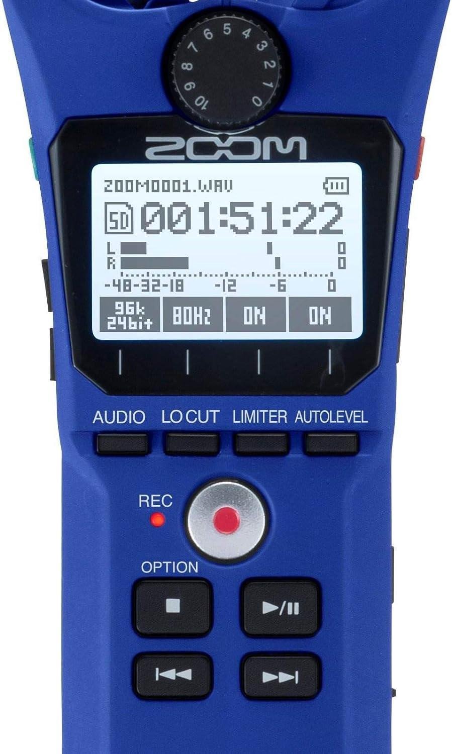 Gravador Zoom H1n Digital Portátil Azul - 3