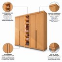 Ver imagem 5 de Guarda-Roupa Casal Reflecta 5 Portas 3 Gavetas com LED Cinamomo Austria