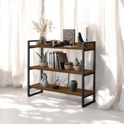 Estante para Livros Organizador com Prateleiras Cor Preto - 1