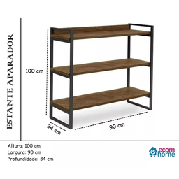 Estante para Livros Organizador com Prateleiras Cor Preto - 4