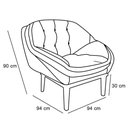 Ver imagem 6 de Kit 2 Poltronas Decorativa Marcela Veludo Azul Marinho Base Madeira Castanho - Pallazio