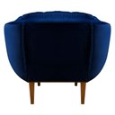 Ver imagem 5 de Kit 2 Poltronas Decorativa Marcela Veludo Azul Marinho Base Madeira Castanho - Pallazio