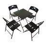Jogo de Mesa 4 Cadeiras em Ferro e Plástico Resistente Preto - 1