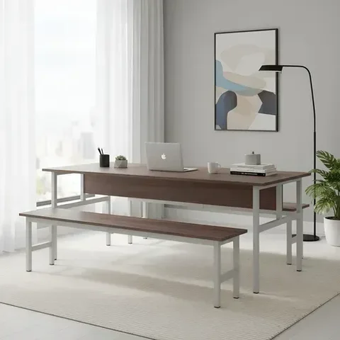 Conjunto Mesa para Refeitório 8 Lugares com Bancos Separados