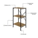 Ver imagem 3 de Estante C/03 Prateleiras 84x45x33cm Tub Tueh843 Lâmina Mel - Est.preta Lâmina Mel / Est.preta