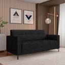 Ver imagem 2 de Sofá Living Decorativo Houston 2 Lugares 160cm Pés em Metal Pu Preto G33 - Gran Belo