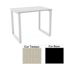 Ver imagem 1 de Mesa De Escritório Pé Tubular Pe25 Em Mdp 90 X 45 Cm Cor Nogueira Casablanca E Base Preta