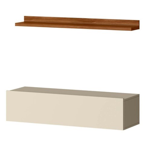 Bancada Suspensa e Prateleira 99cm Slat M20 Cinamomo/off - Mpozenato