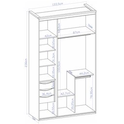 Guarda Roupa Solteiro 3 Portas 3 Gavetas MDF Originale Belmax Branco - 6