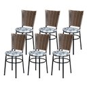 Ver imagem 1 de 6 Cadeiras para Mesa Preta Hawai Avelã Assento Floral:floral Branco