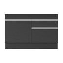 Ver imagem 2 de Balcão Cozinha Gabinete Pia 120cm 2 Ptas Preto/branco