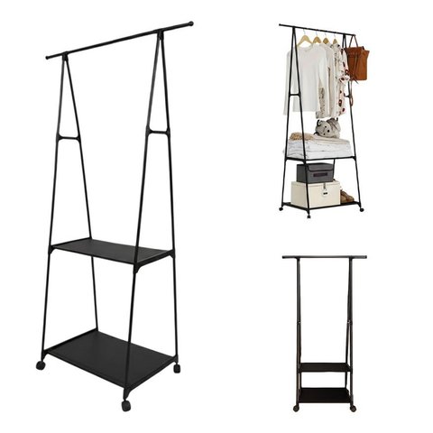 Rack de Roupas Arara Sapateira Cabideiro Closet Prateleira Guarda Roupa Movel Aberto Rodas Quarto Ki
