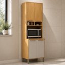Ver imagem 1 de Paneleiro 4 Portas com Espaço para Micro-Ondas 100% MDF Malta Bege/Amêndoa/Off-White Espresso Móveis