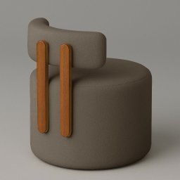 Kit 02 Poltronas Escritório Orgânica Almyra - Tecido Boucle - Bege - 5