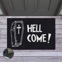 Ver imagem 1 de Tapete Capacho Terror Hell Come 60x40 Halloween Fantasma