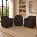 Ver imagem 1 de Kit 3 Poltrona Decorativa para Sala de Espera Mila Recepção Escritório Consultório Corino