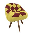Ver imagem 2 de Poltrona Paloma Escritório Sala Giratória Madeira Suede Amarelo e Suede Vinho - Dominic Decor