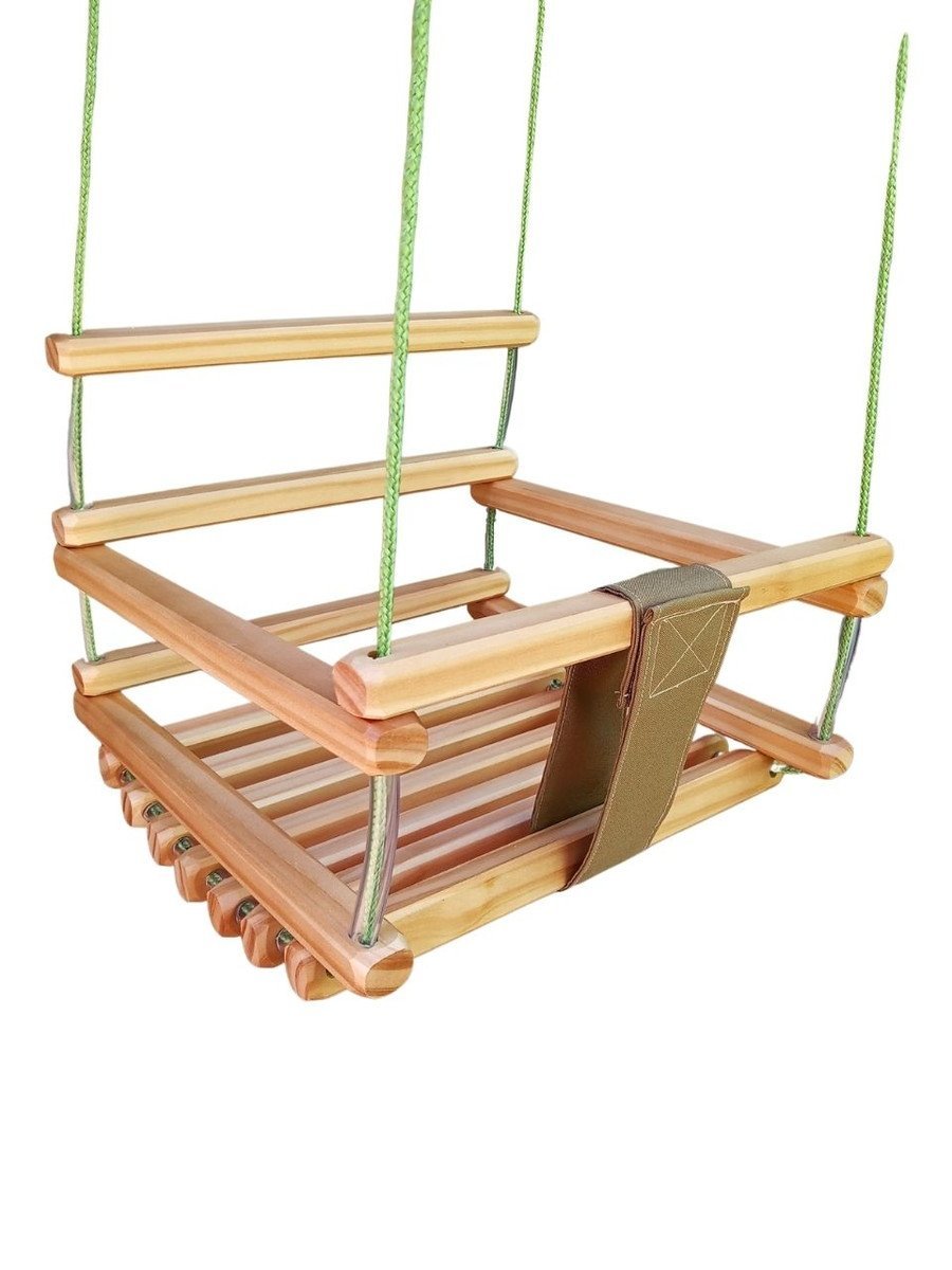Balanço gangorra infantil madeira 35x35 suporta 80kg