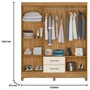 Ver imagem 4 de Guarda Roupa Casal Panamá e Cômoda Venus Freijó Off White - Moval