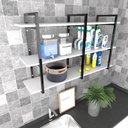 Ver imagem 3 de Prateleira Industrial para Lavanderia - Branco - Nicho Moderno Suspenso