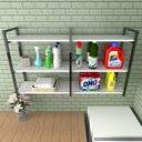 Ver imagem 2 de Prateleira Industrial para Lavanderia - Branco - Nicho Moderno Suspenso