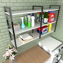 Ver imagem 1 de Prateleira Industrial para Lavanderia - Branco - Nicho Moderno Suspenso