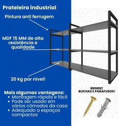 Prateleira Industrial para Lavanderia - Branco - Nicho Moderno Suspenso - 6