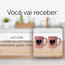 Jogo 2 Caneca Amassada 320ml para Chá Cappuccino - Rosa - 4