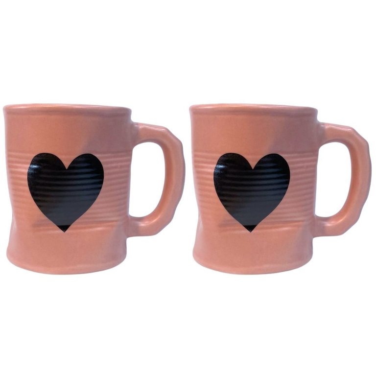 Jogo 2 Caneca Amassada 320ml para Chá Cappuccino - Rosa