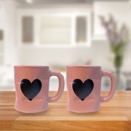 Jogo 2 Caneca Amassada 320ml para Chá Cappuccino - Rosa - 3