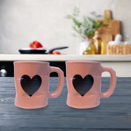 Jogo 2 Caneca Amassada 320ml para Chá Cappuccino - Rosa - 5