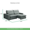 Ver imagem 3 de Sofa 2 Lugares Retrátil Reclinavel 200cm Veludo Prata Andreza
