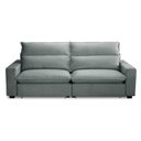 Ver imagem 2 de Sofa 2 Lugares Retrátil Reclinavel 200cm Veludo Prata Andreza