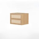 Ver imagem 3 de Mesa de Cabeceira Suspensa 100% MDF 2 Gavetas Har - 45 cm X 35 cm - Tauari / Telinha Rattan