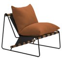 Ver imagem 1 de Poltrona Decorativa Turim Base Aço Preto Recouro Black Poliéster Terracota - Nexta Casa