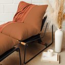 Ver imagem 2 de Poltrona Decorativa Turim Base Aço Preto Recouro Black Poliéster Terracota - Nexta Casa