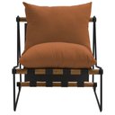Ver imagem 6 de Poltrona Decorativa Turim Base Aço Preto Recouro Black Poliéster Terracota - Nexta Casa