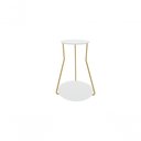 Ver imagem 1 de Mesa Lateral Industrial 2 Andares Dourado - Branco