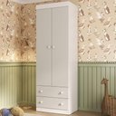 Ver imagem 1 de Guarda-roupa Infantil 62cm 2 Portas e 2 Gavetas Encanto Multimóveis Mp4446 Branco/off White Branco/