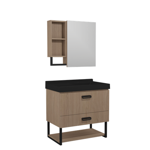 Conjunto Gabinete para Banheiro Suspenso Ucrânia 66cm